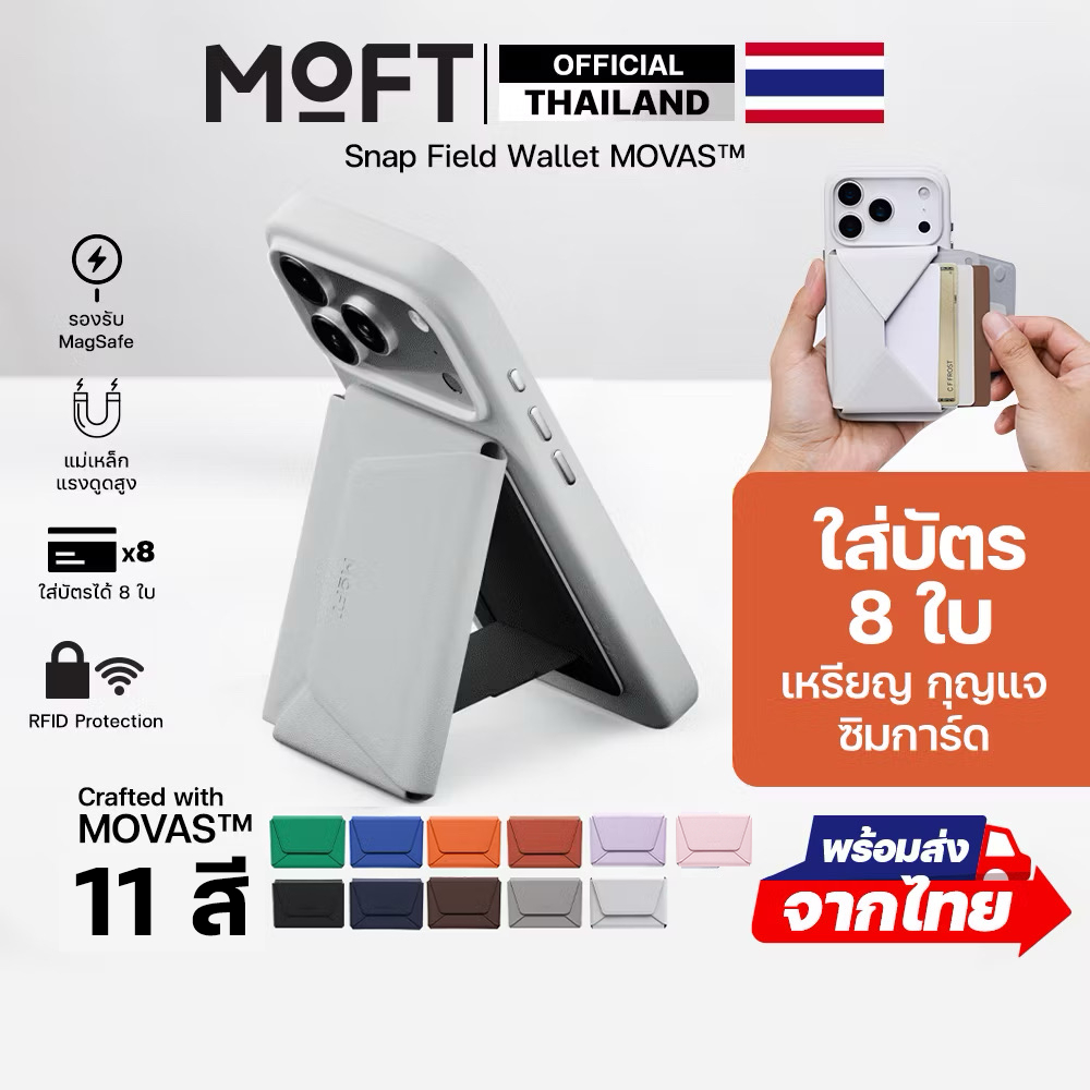MOFT Snap Field Wallet  MOVAS™ กระเป๋าใส่บัตรแปะหลัง Smartphone แบบแม่เหล็ก