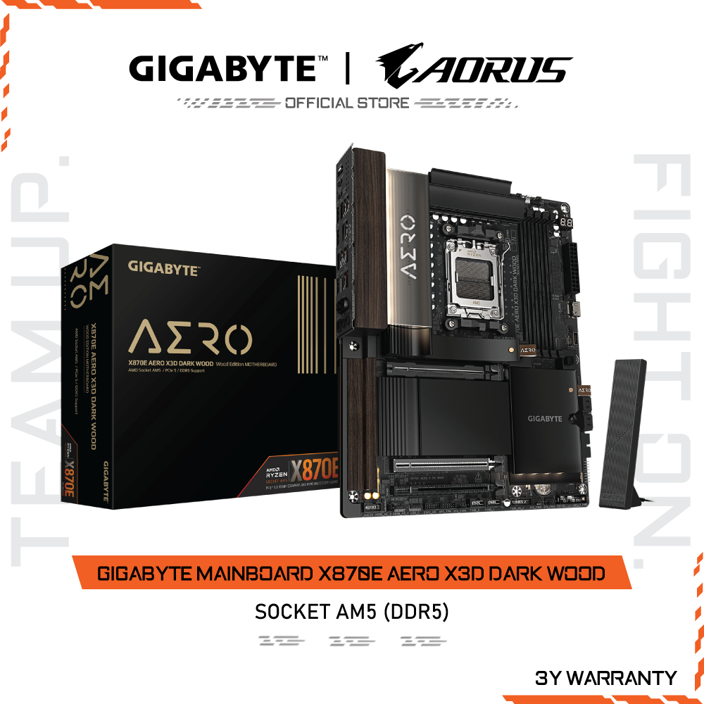 GIGABYTE MAINBOARD X870E AERO X3D DARK WOOD เมนบอร์ด X870E AERO X DK WOOD-1.0