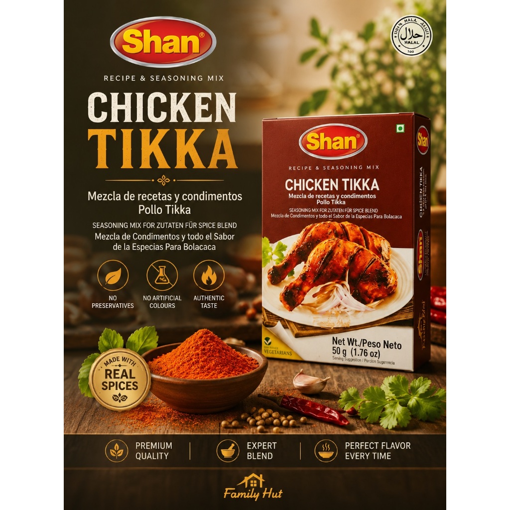 Chicken Tikka Shan Masala 60g – Authentic Spice Mix for Tender, Flavorful Chicken Tikka