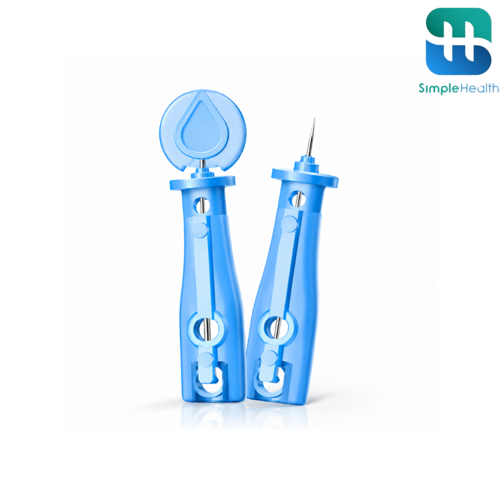 Simple healthcare เข็มเจาะเลือด เข็มเจาะปลายนิ้ว Twist Lancet 30G 50ชิ้น ใช้สำหรับเจาะปลายนิ้ว ใช้แล้วทิ้ง