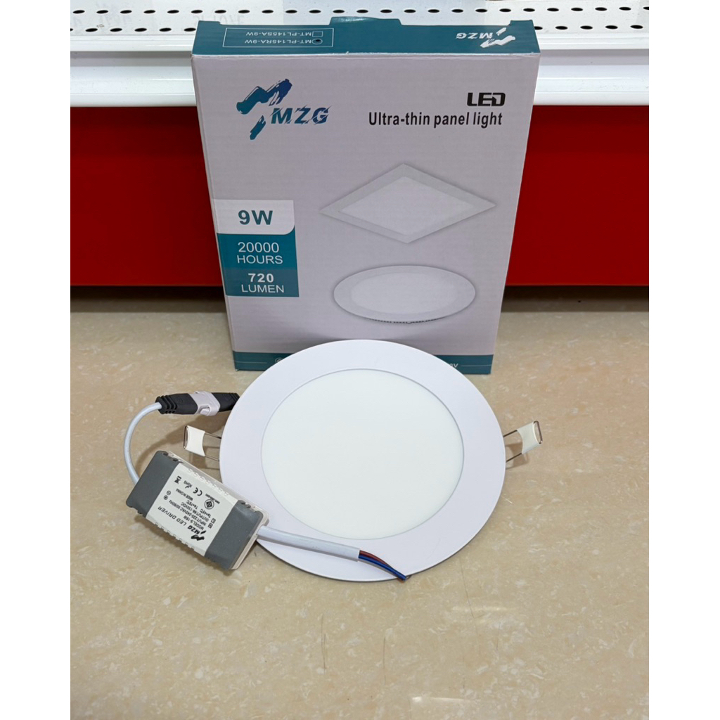 โคมไฟพาแนล LED ทรงกลมแบบฝังฝ้า ยี่ห้อ MZG ขนาด 9 วัตต์ 12 วัตต์ และ 18 วัตต์