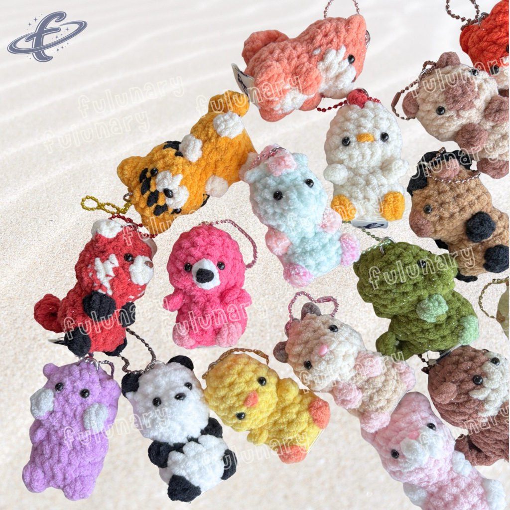 🐾 พวงกุญแจ สัตว์บก ไหมพรม handmade นุ่มฟู น่ารัก 🌿