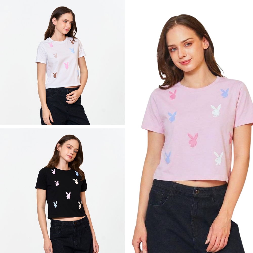 PLAYBOY 06PB เสื้อยืดB  เสื้อผ้าผู้หญิง/เสื้อ/เสื้อยืด P1WT265TB035WH P1WT269TB005