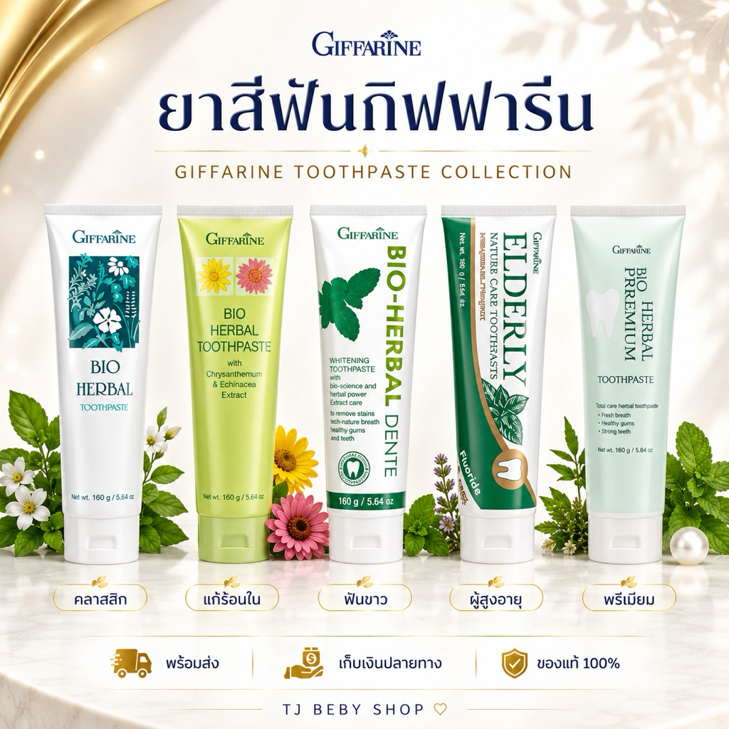 (ส่งฟรี) ยาสีฟัน กิฟฟารีน ผลิตภัณฑ์ดูแลปาก ยาสีฟัน ป้องกันฟันผุ ลดกลิ่นปาก
