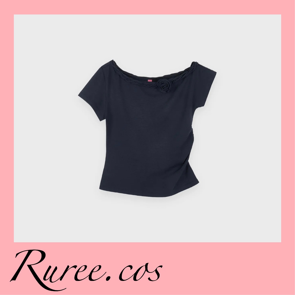 [พร้อมส่ง/ของแท้] Sinoon - Braided One Shoulder T-Shirt