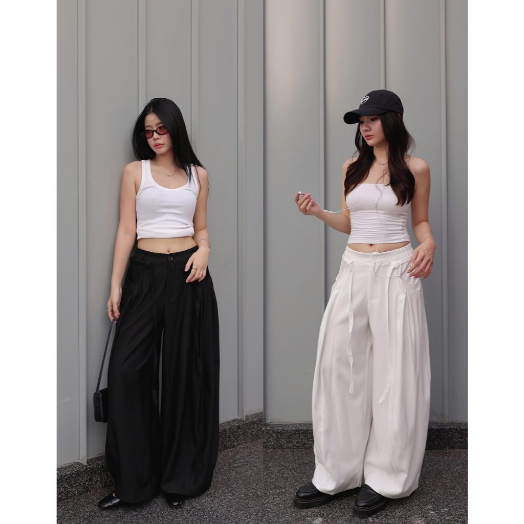 N7917 NICOLE PANTS -มี 4 สี :BLACK, WHITE, DARK GREY, BROWN OLIVE- NUMBERSEVEN