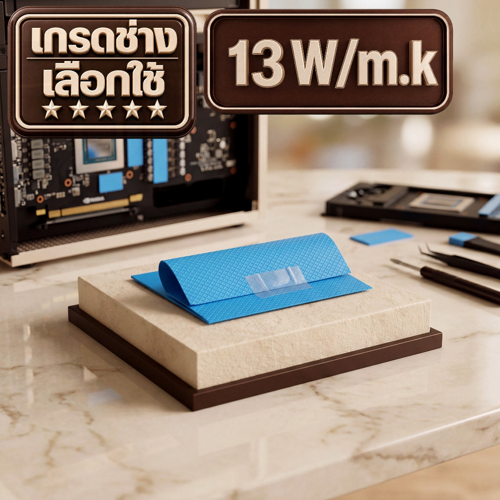 13 W/m.k [เกรดช่างเลือกใช้] Thermal Pad Pro แผ่นระบายความร้อน แปะแรม ภาคจ่ายไฟ การ์ดจอ Notebook M.2 CryoCore เย็นสุดขั้ว