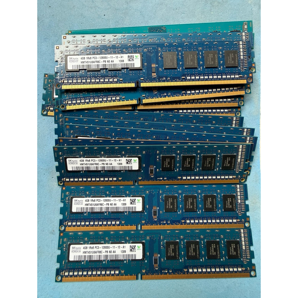 Ram ddr3 4gb bus1600 SKhynix Korea ทั้งหมด16ตัว