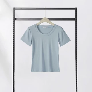 HELLDUL T0001 เสื้อยืดสั้นแขนคอกลม ผ้านุ่มละเอียด มี6สีให้เลือก ทรงตัดสั้นสไตล์เรียบง่าย พร้อมส่งไทย