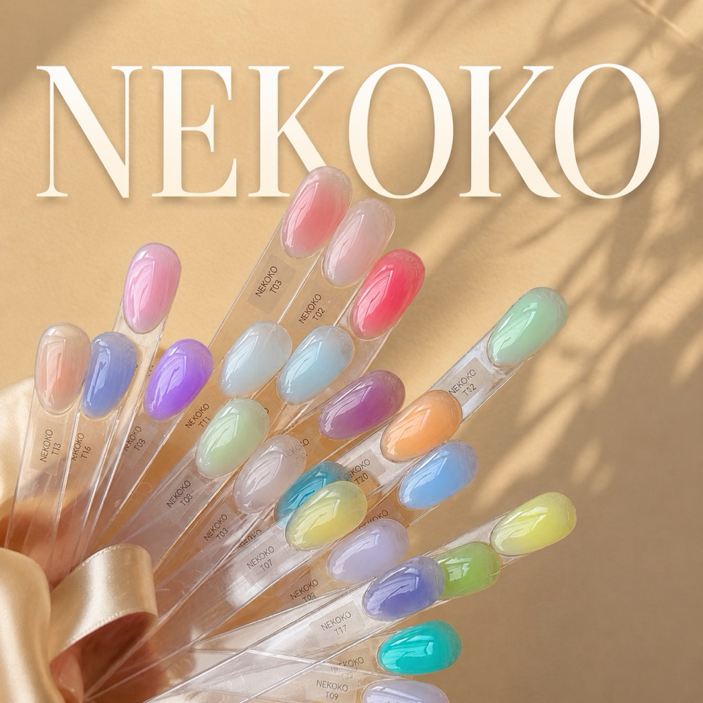 พร้อมส่ง 💜✨ สีไซรัปเนื้อน้ำนมเจลลี่ NEKOKO NUDE COLLECTION - 3FREE✔️