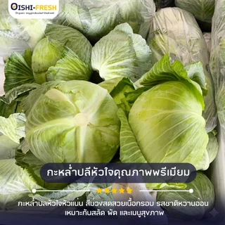 🛒Oishi-Fresh🥬ผักกะหล่ำปลี ปลอดสารพิษ 1 กก. รสชาติกรอบ สด ใหม่ ใยอาหารสูง หวานออร์แกนิค เคลมได้ 1-2 วัน
