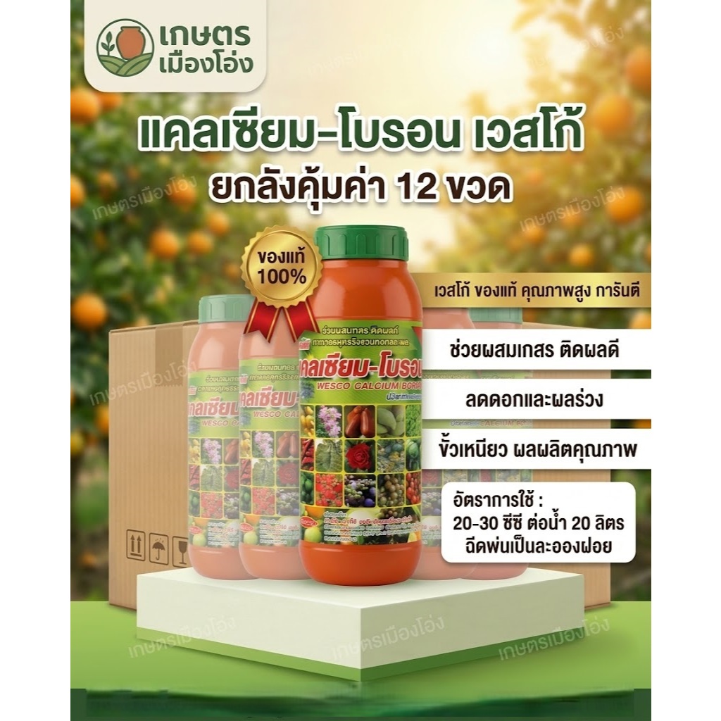 ปุ๋ยน้ำ เวสโก้ แคลเซียมโบรอนขนาด1ลิตร ยกลัง12ขวด