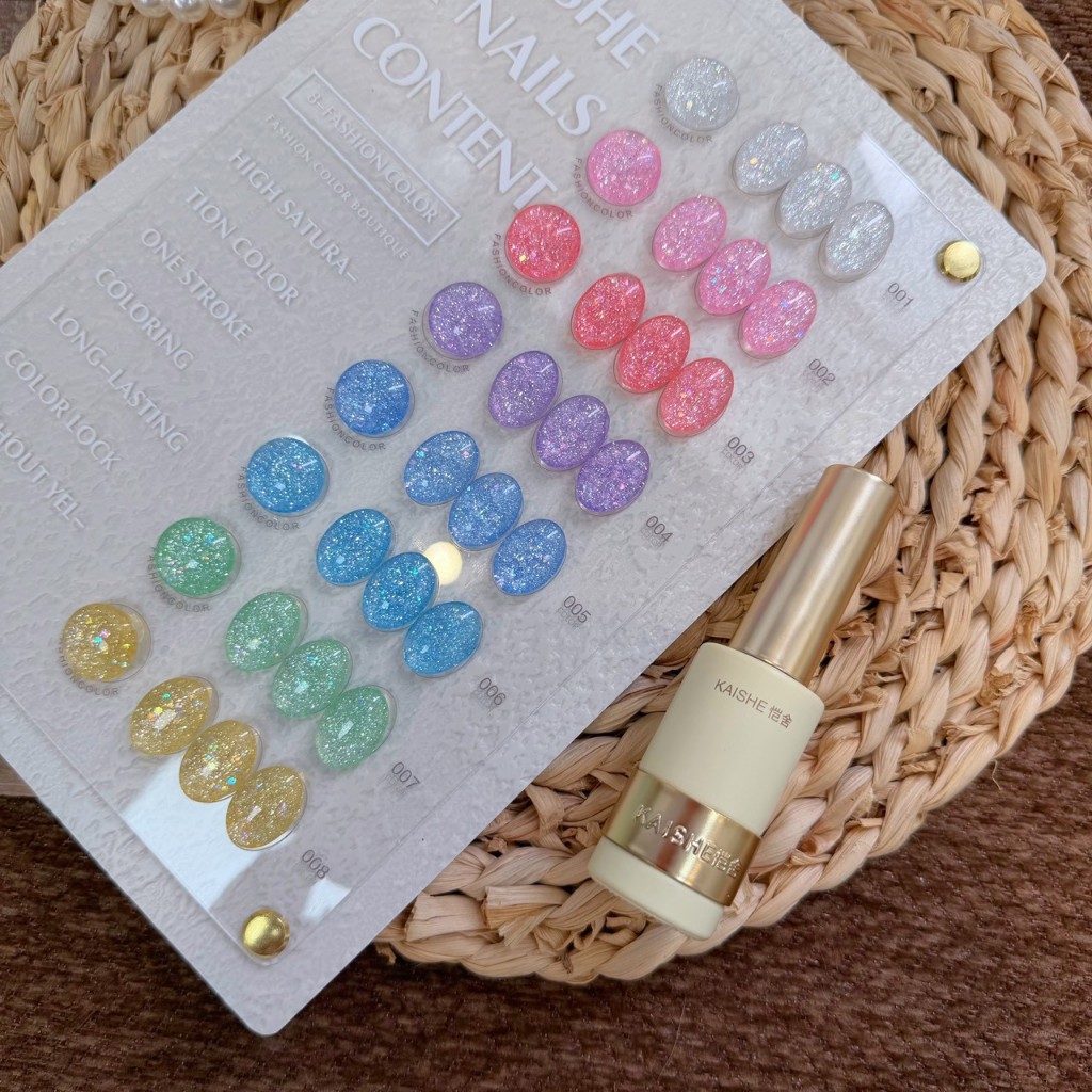 Pixie Pop Palette 8 สี Glitter ( KB11 ) Kaise x Nailscontent ชุดยาทาเล็บ