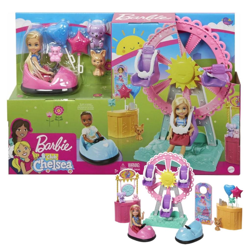Barbie Club Chelsea Ferris Wheel Playset ของเล่นชิ้นโปรดชุดสวนสนุกชิงช้าสวรรค์ เชลซีและผองเพื่อน ของแท้ Mattel GHV82 #