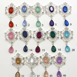 TT12*พร้อมส่ง* พาสเทลฐานเงิน จี้ติดโบว์​ ตุ้งติ้ง​ติด​โบว์​ จี้หยดน้ำ ขนาด 27*53 มม. งานฝีมือ งาน DIY