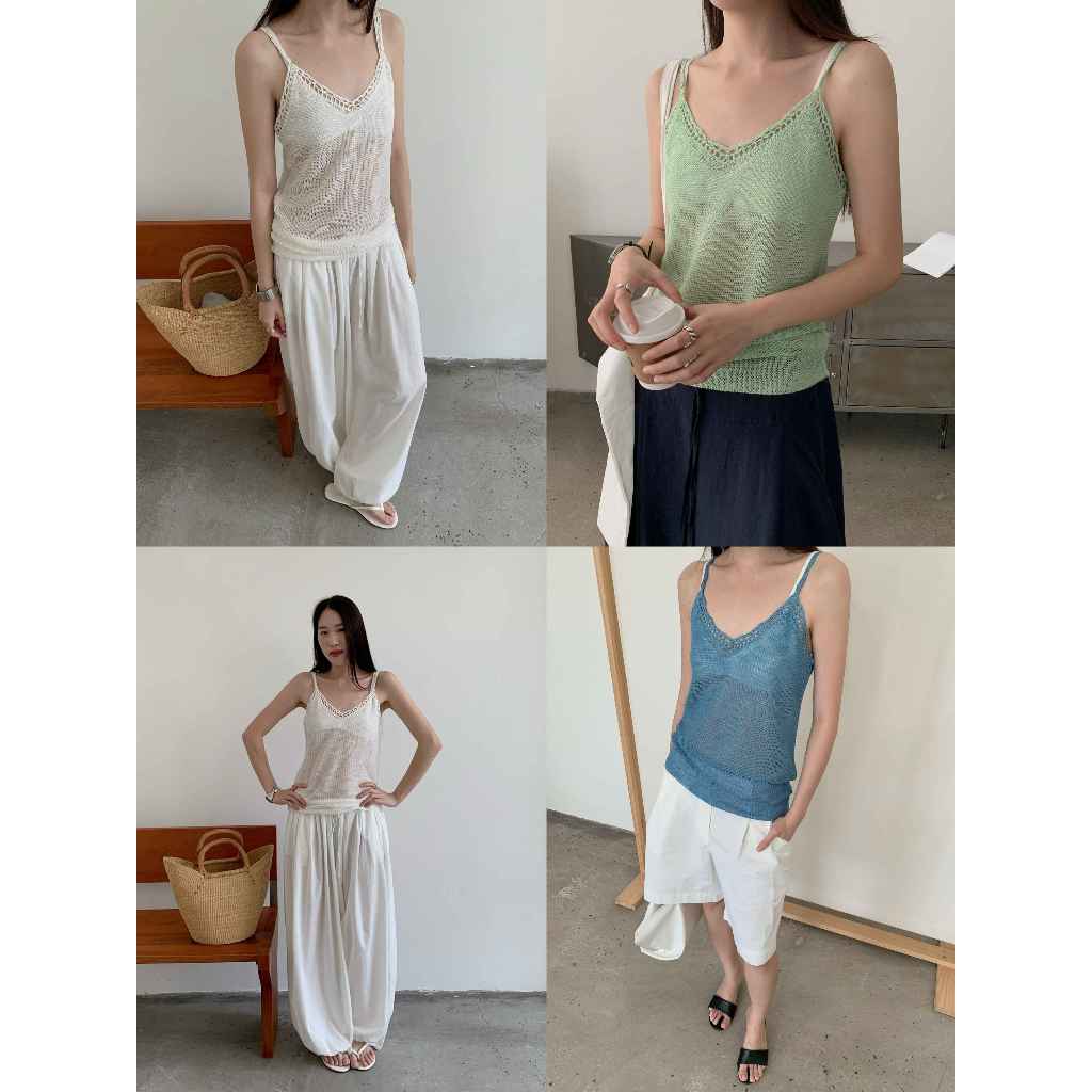 INBYIN - เสื้อกล้ามถักผ้าโปร่ง SHEER KNIT SINGLET - I3721