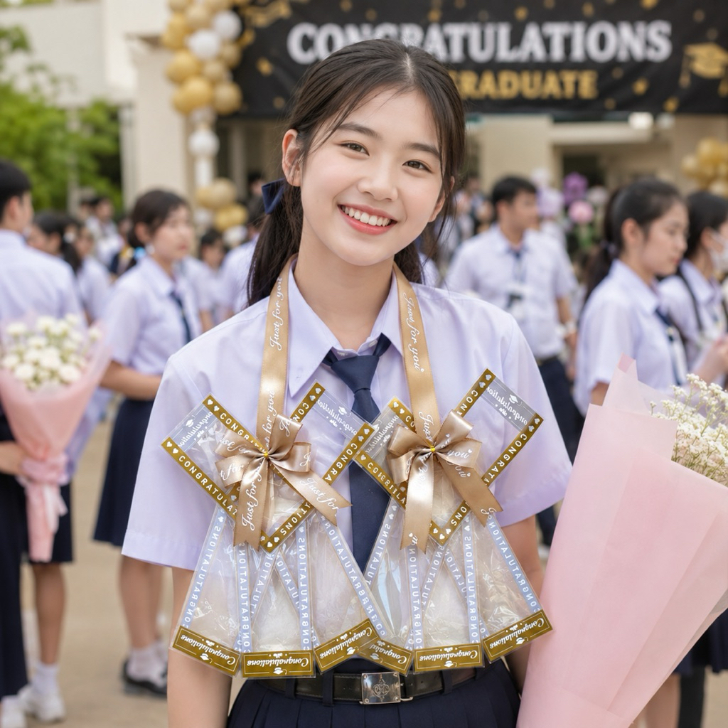 พวงมาลัยใส่ธนบัตรคล้องคอ❣️รุ่น Mini Heart ใส่ได้ทุกแบงค์ พวงมาลัยใส่เงิน ปัจฉิม รับปริญญา แสดงความยินดี ช่อเงิน ของขวัญ