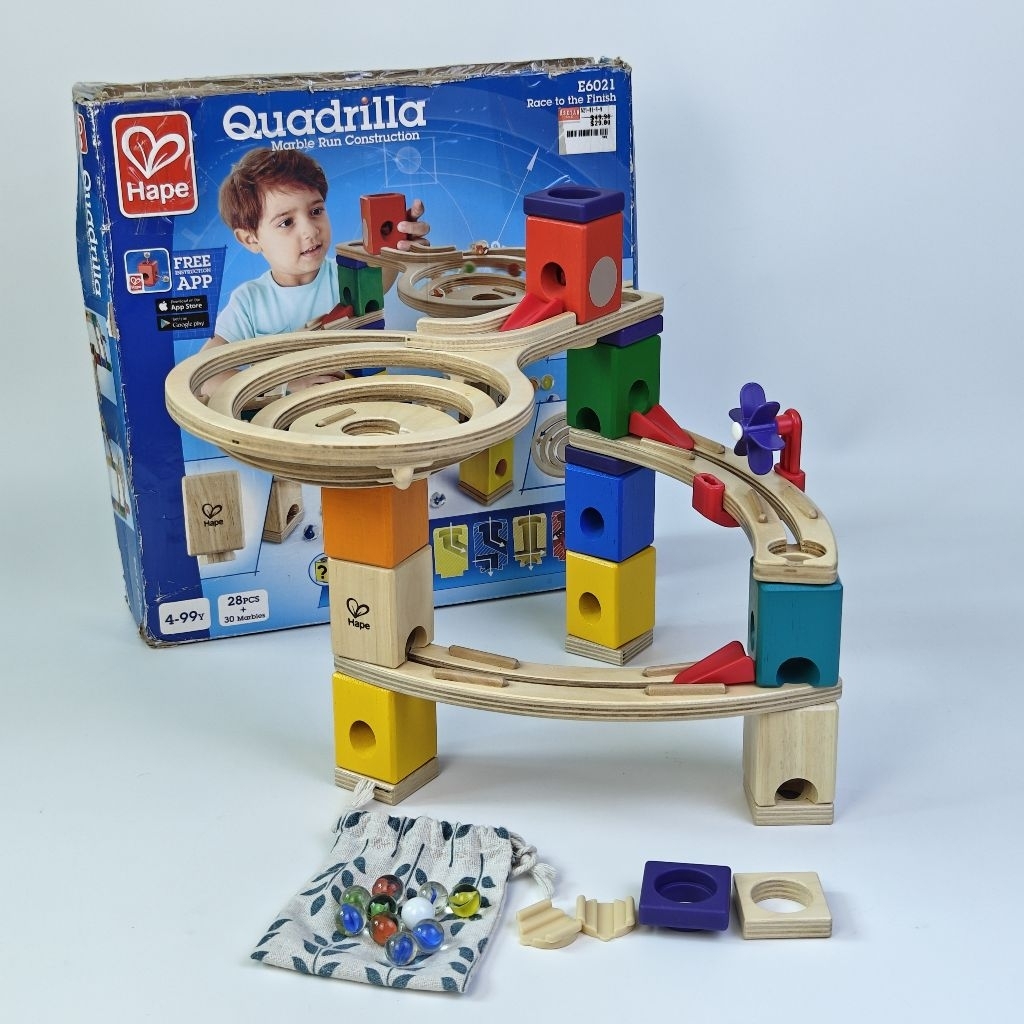 Hape Quadrilla Wooden Marble Run Twist & Rail set รางลูกแก้วไม้ Hape มือสอง