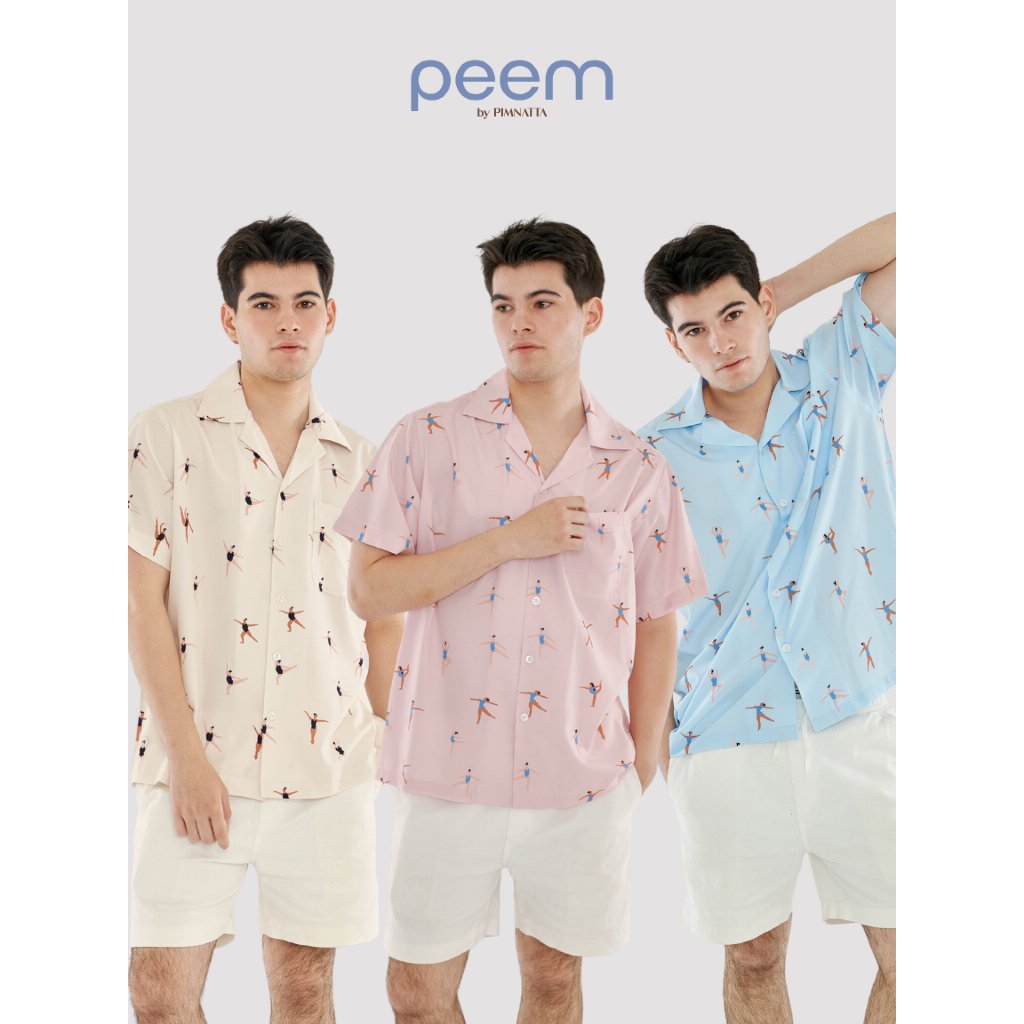peem by pimnatta | เสื้อเชิ้ตผู้ชาย ผ้าพิมพ์ลาย มีครบเซ็ต พ่อ แม่ ลูก