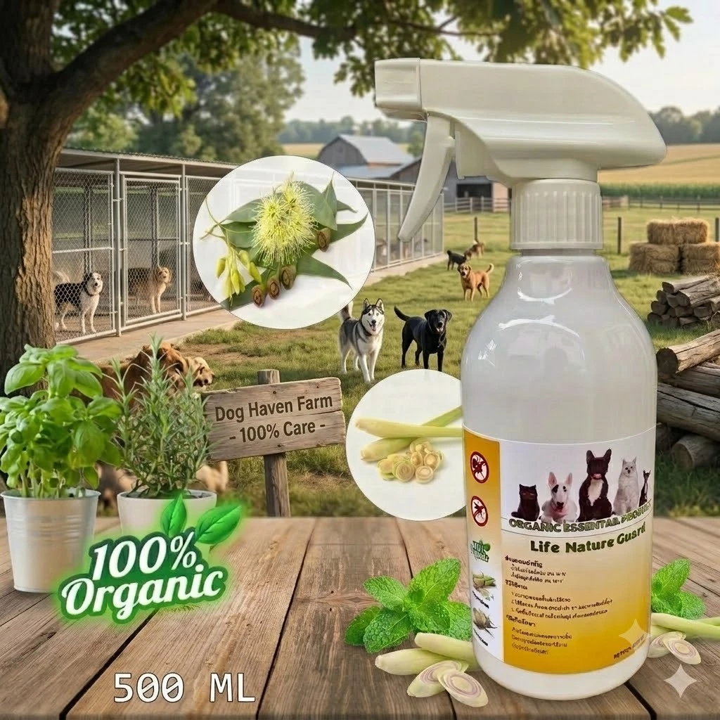 Life nature Guard สเปรย์สมุนไพรออแกนิคสูตรน้ำ สำหรับไล่มดและป้องกัน ยุง แมลงวัน และเห็บหมัด บนตัวสุนัขและสัตว์เลี้ยง
