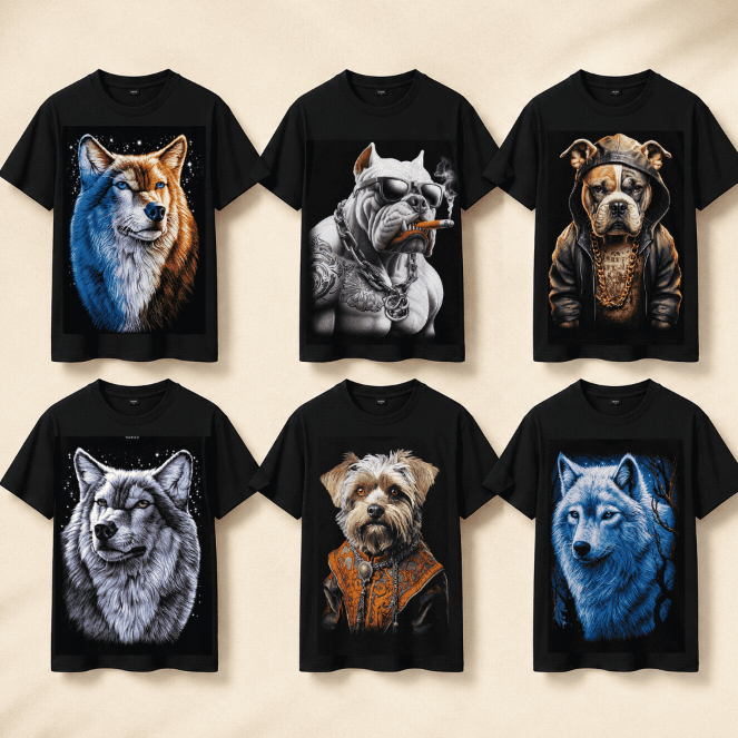 เสื้อยืดไซส์ใหญ่ ลายหมาป่า ครบไซส์ 2XL-10XL ผ้า COTTON 100%