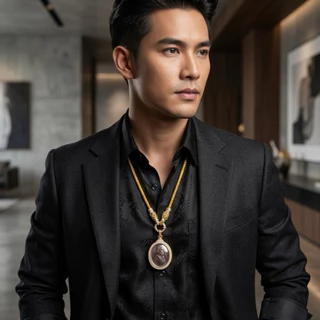 สร้อยพระเชือกถักสีทอง พร้อมหัวมังกรชุบทอง สำหรับเลี่ยมพระ เหรียญพระ เครื่องราง งานประณีต ใส่สบาย
