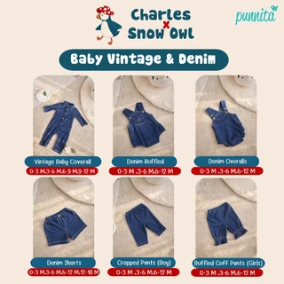 Charles x Snow Owl ชุดผ้ายีนส์ เด็กเล็ก 0-1 ขวบ Denim & Vintage