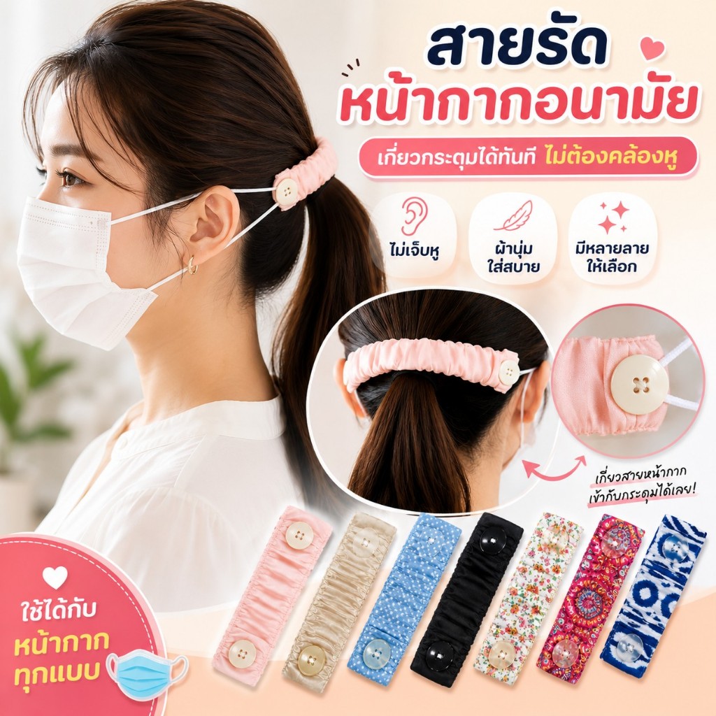 ยางรัดสายผ้าปิดจมูก หรือหน้ากากผ้า