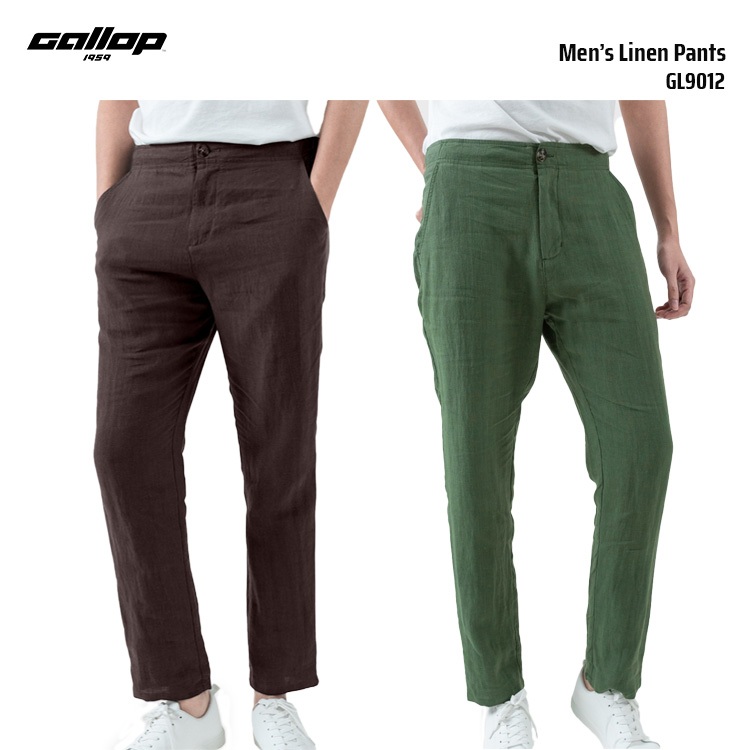 GALLOP Men’s Linen Pants กางเกงขายาวผ้าลินิน ทรงกระบอกเล็ก (GL9012)