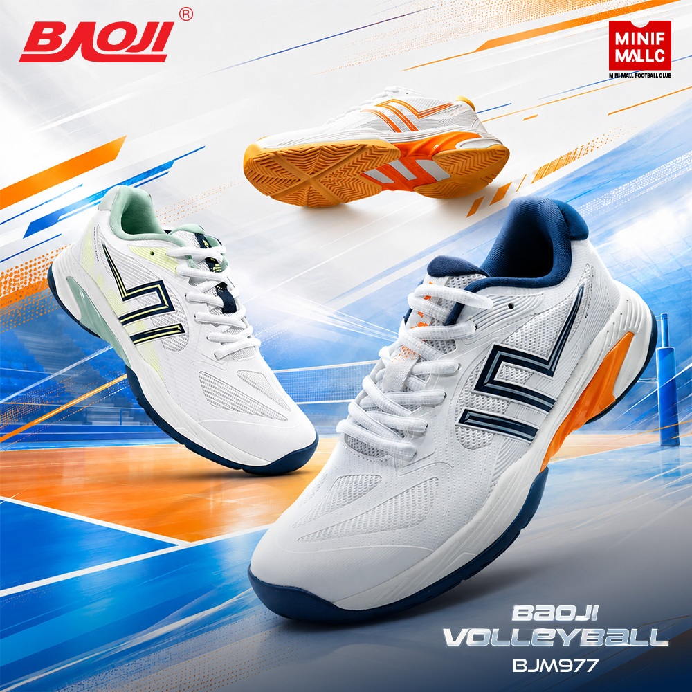 รองเท้าวอลเลย์บอล BAOJI รุ่น BJM977 รองวอลเลย์บอลผู้ชาย น้ำหนักเบา พื้นยางกันลื่น ยึดเกาะดี เหมาะสำหรับแข่งขันและฝึกซ้อม