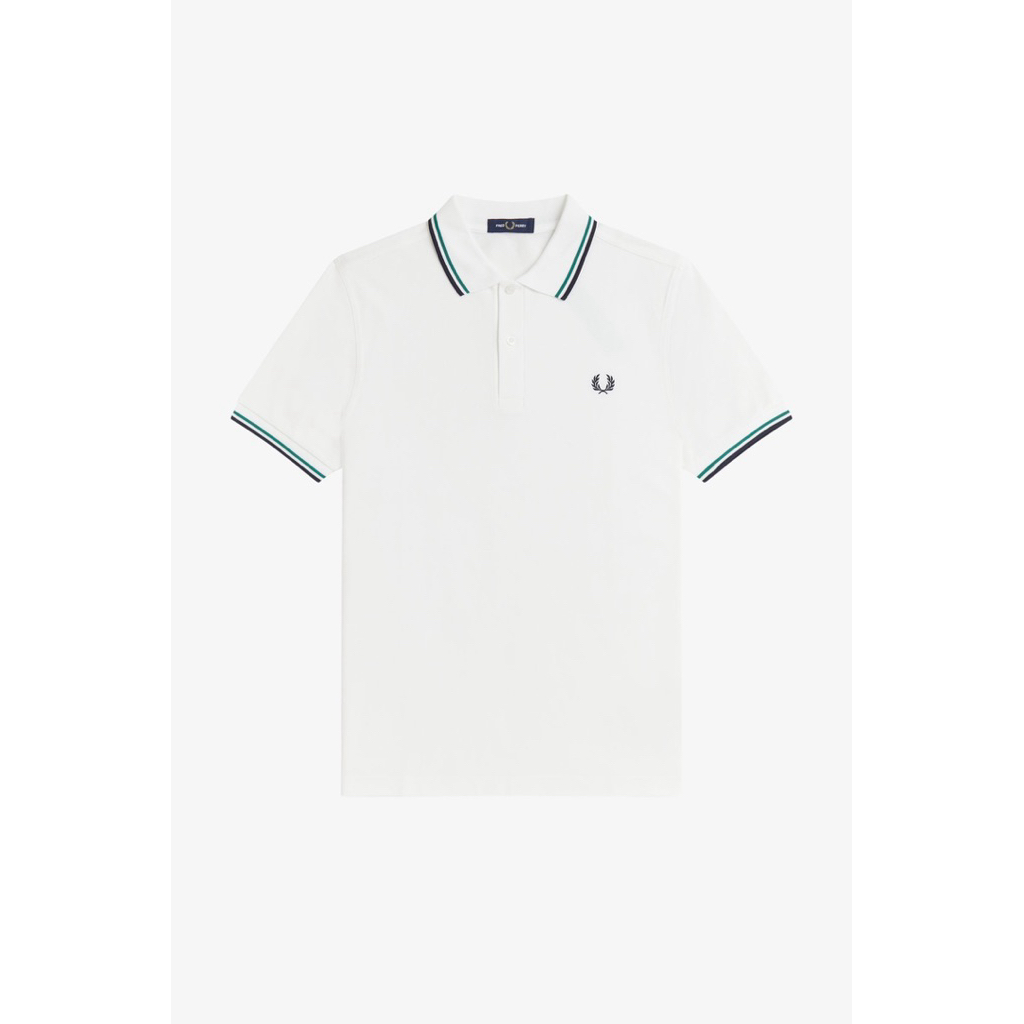 Fred Perry Twin Tipped Polo Shirt In Snow White