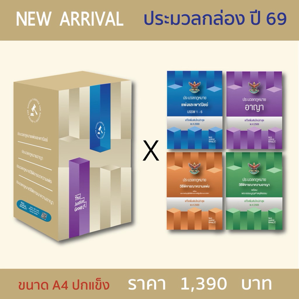 Box set A4 ชุดกล่องประมวลกฎหมาย ครบ 4 วิชา [อาญา แพ่ง วิ.แพ่ง วิ.อาญา]