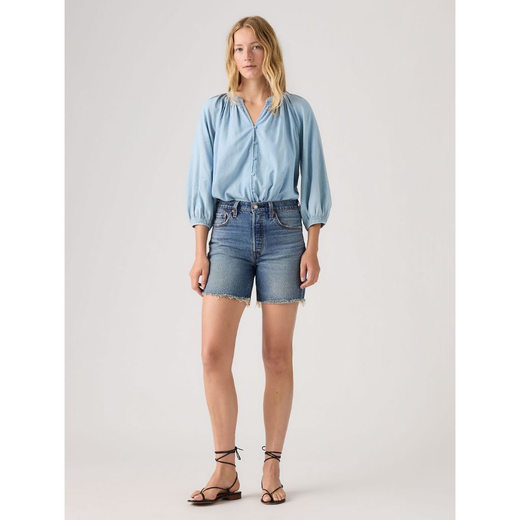 กางเกงขาสั้น Levi's® Women's 501® Original High-Rise Mid-Thigh Jean Shorts