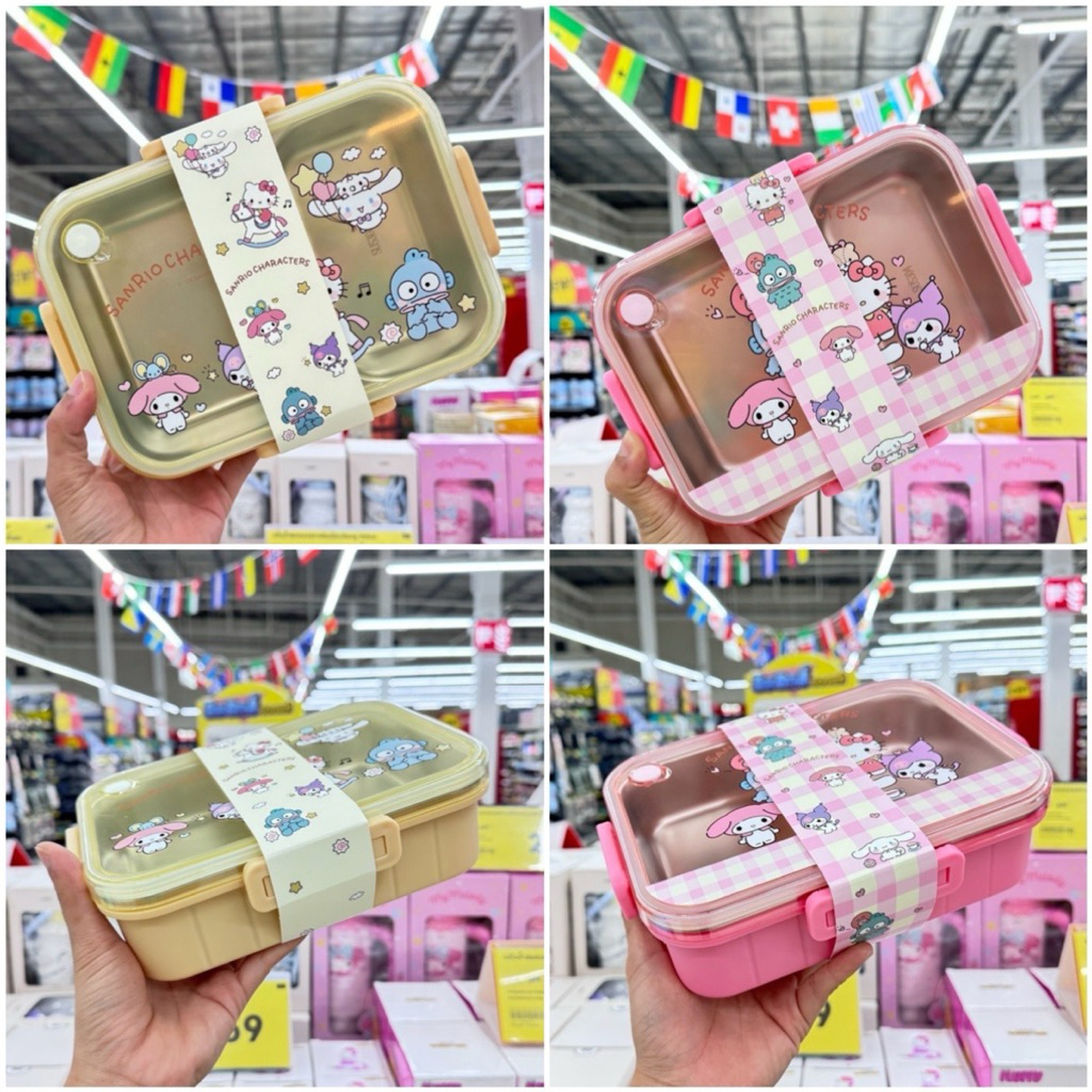 พร้อมส่ง momento x sanrio ซานริโอ้ กล่องข้าวสเตนเลส 630 มล. hello kitty my melody kuromi cinnamoroll สินค้าลิขสิทธิ์