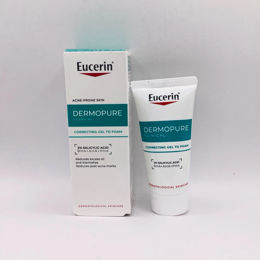 ขนาดทดลอง 📍Eucerin Dermopure Clinical Correcting Gel To Foam ยูเซอริน เดอร์โมเพียว คลินิคอล คอร์เรคติ้ง เจล ทู โฟม 20 มล