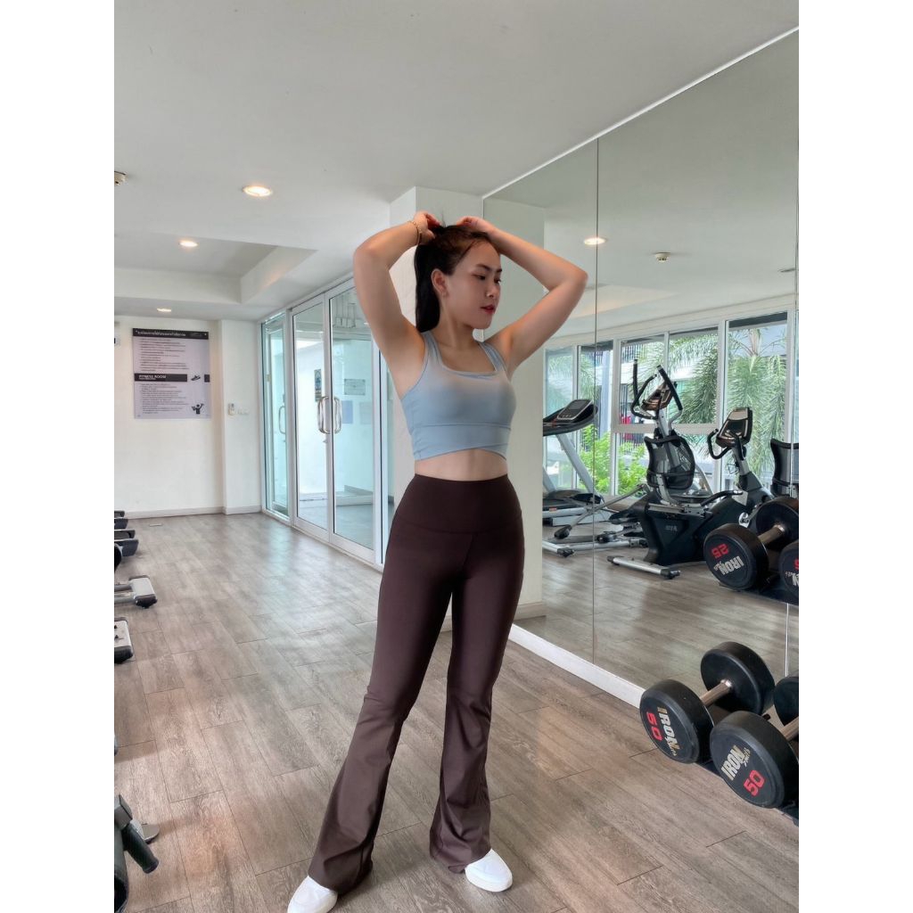 กางเกงออกกำลังกายขาม้า sports กางเกงขายาวผู้หญิง ฟิตเนส วิ่ง โยคะ เก็บพุง ผ้าดีมาก