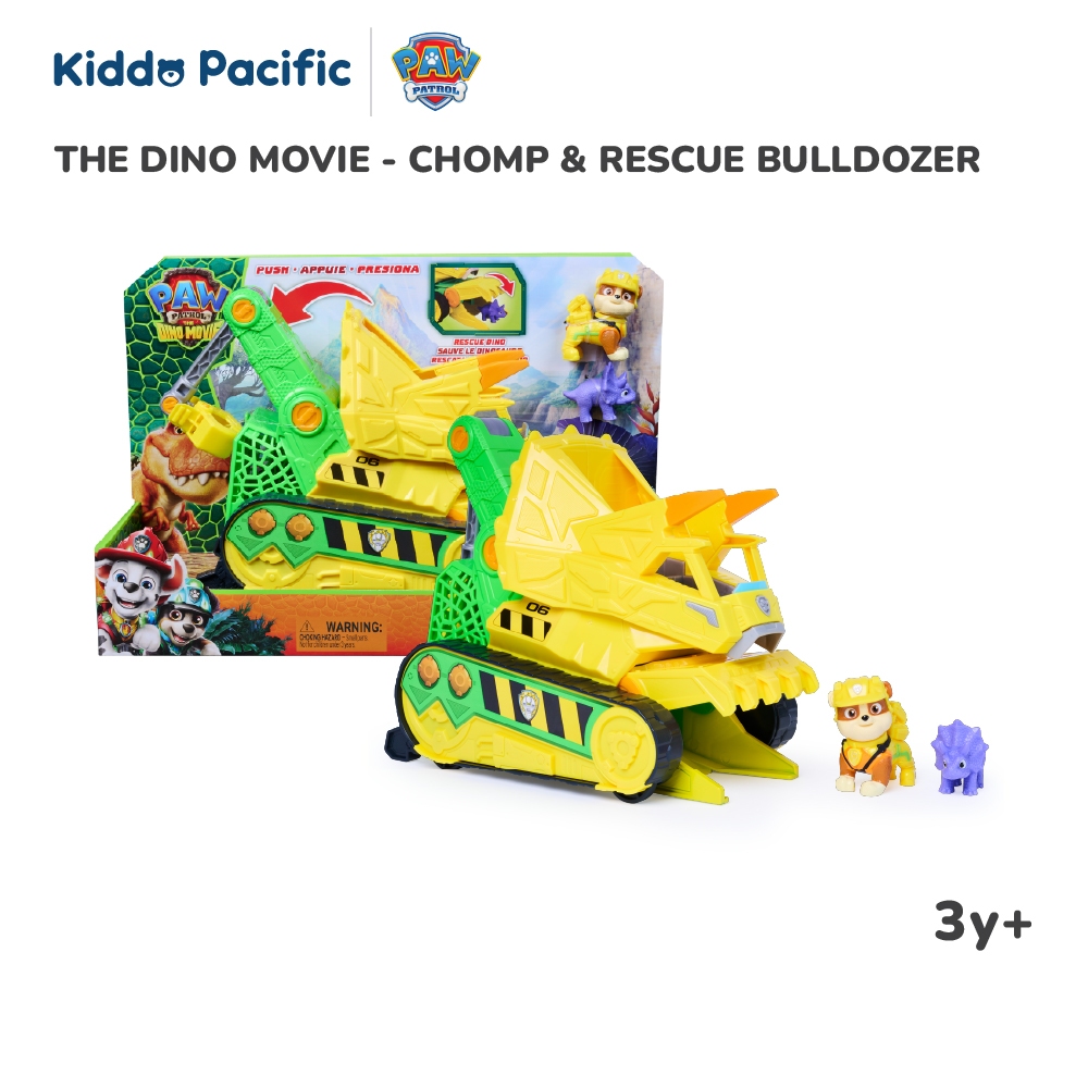 PAW PATROL THE DINO MOVIE - CHOMP & RESCUE BULLDOZER ของเล่นฟิกเกอร์