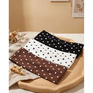 (พร้อมส่ง✨)ที่คาดผมลายจุด Polka Dot สไตล์เกาหลี แฟชั่น ผ้ายืด ใส่สบาย 🩰🌼