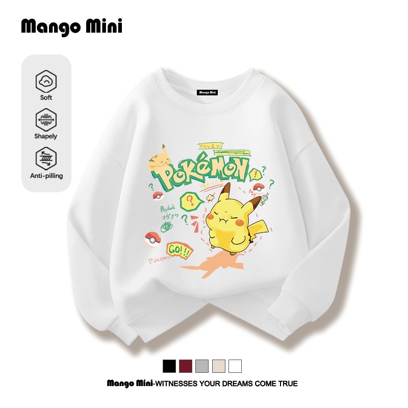 เสื้อแขนยาวเด็ก Sweatshirt T−shirt โปเกมอน Pokemon เด็กชายเด็กหญิงใส่ได้ ใส่สบาย แฟชั่นสไตล์สตรีท (ส่งเร็ว จัดส่งจากไทย)