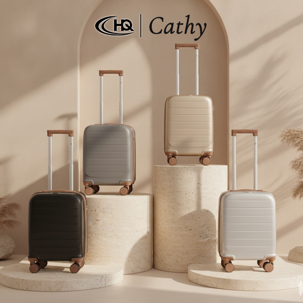 HQ LUGGAGE กระเป๋าเดินทาง ขนาด 16 นิ้ว PC+ABS 4 ล้อคู่ กุญแจล็อค 3 รหัส รุ่น Cathy #2501