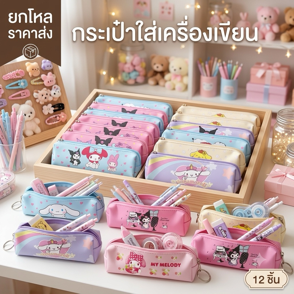 กระเป๋าใส่ดินสอ ได้ 12 ใบ