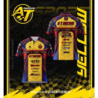 เสื้อพิมพ์ลาย A T SPORT รุ่น A T Racing.V2.(คอปก) ผ้าไมโครหน้าเรียบ ใส่ออกกำลังกาย ใส่ทำกิจกรรมทุกรูปแบบ ใส่เที่ยว