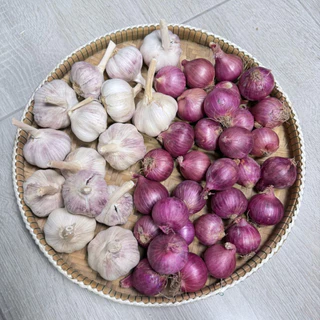 เซ็ตมินิ หอมแขก 500 กรัม + กระเทียมจีน 500 กรัม ราคาประหยัด คละไซส์ คัดสวย