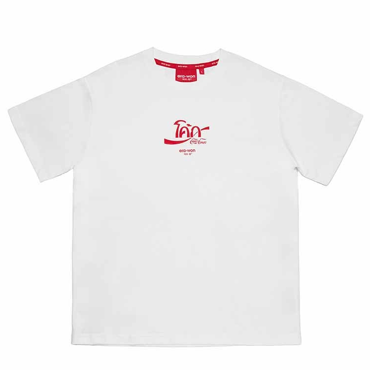 era-won | Coca Cola T-Shirt Oversized era-won เสื้อยืดเอราวอนโอเวอร์ไซส์แขนสั้น สำหรับคุณผู้ชาย สกรีน x Coca Cola สี ขาว
