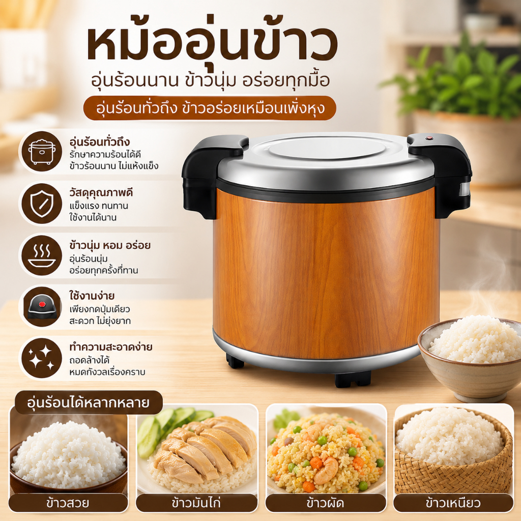 หม้อข้าว หม้ออุ่นข้าวขนาดใหญ่ 23ลิตร XQ-WS23