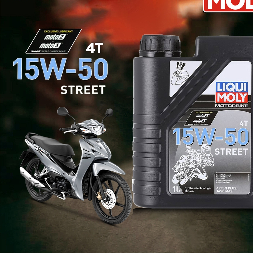 น้ำมันเครื่อง มอเตอร์ไซค์ LIQUI MOLY Street 15W-50 Liqui Moly Motorbike 4T 15W-50 Street ขนาด 1 ลิตร