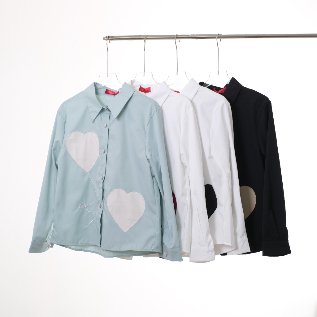 Lawyer Store  [ 924955 ] เสื้อเชิ้ตแขนยาว รูปหัวใจ  งานเชิ้ต กระดุมใช้งานได้จริง คอปกทรงคลาสสิกช่วยให้ดูสุภาพ ใส่ทำงาน