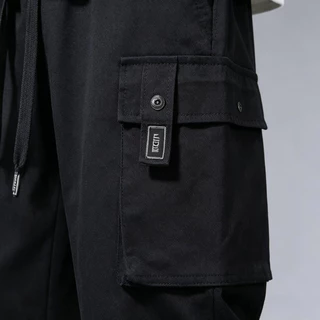 กางเกงทำงาน Man's Leisure Multi Pocket Workwear กางเกงทำงานกระเป๋าความจุขนาดใหญ่สไตล์สตรีทตรง