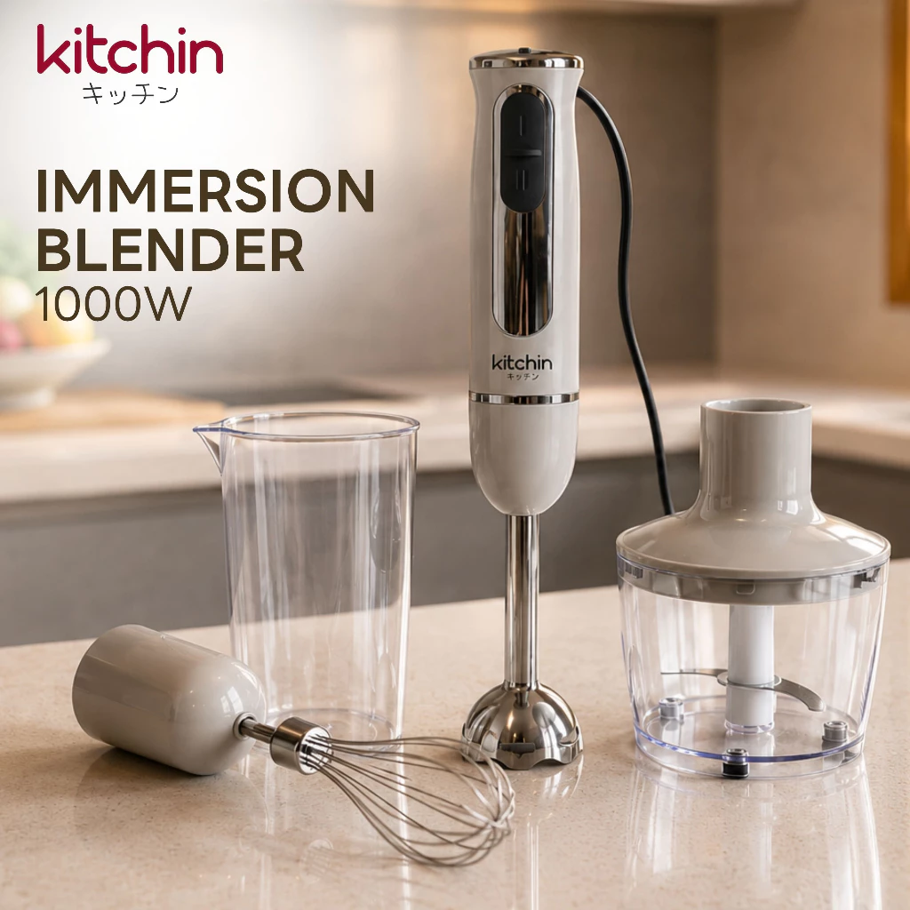 Kitchin เครื่องปั่นมือถือ1000W เครื่องปั่นจุ่ม Immersion Blender1000W อเนกประสงค์ ปรับความเร็ว 2 ระดับ รุ่น KTC1-207-001