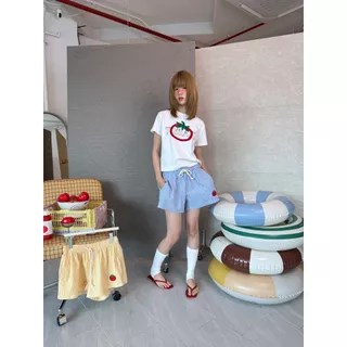 TOMATO BABYTEE - เสื้อครอปงานปักปุยๆ (ส่งด่วน)
